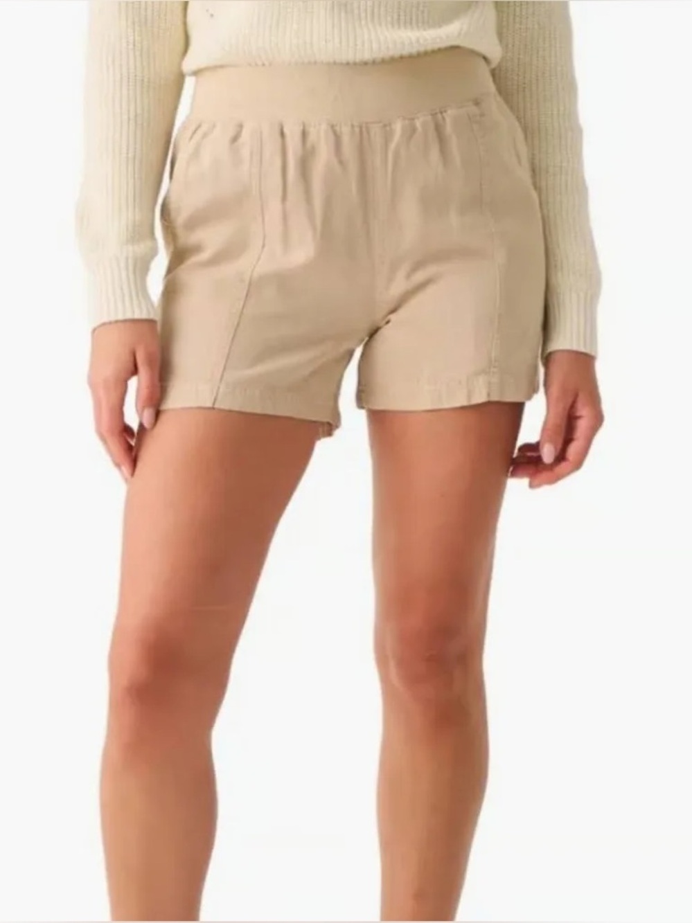 Faherty | Beige Tan Linen Cotton Blend Casual Arlie Utility Shorts